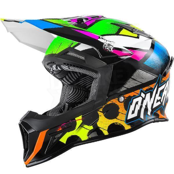Шлем кросс ONEAL 10Series GLITCH black/multi color