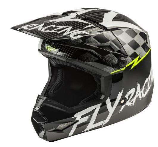 Шлем детский (кроссовый) FLY RACING KINETIC SKETCH ECE черный/белый/Hi-Vis желтый
