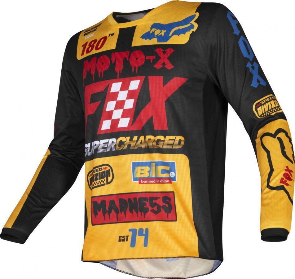 Мотоджерси подростковая Fox 180 Czar Youth Jersey Black/Yellow